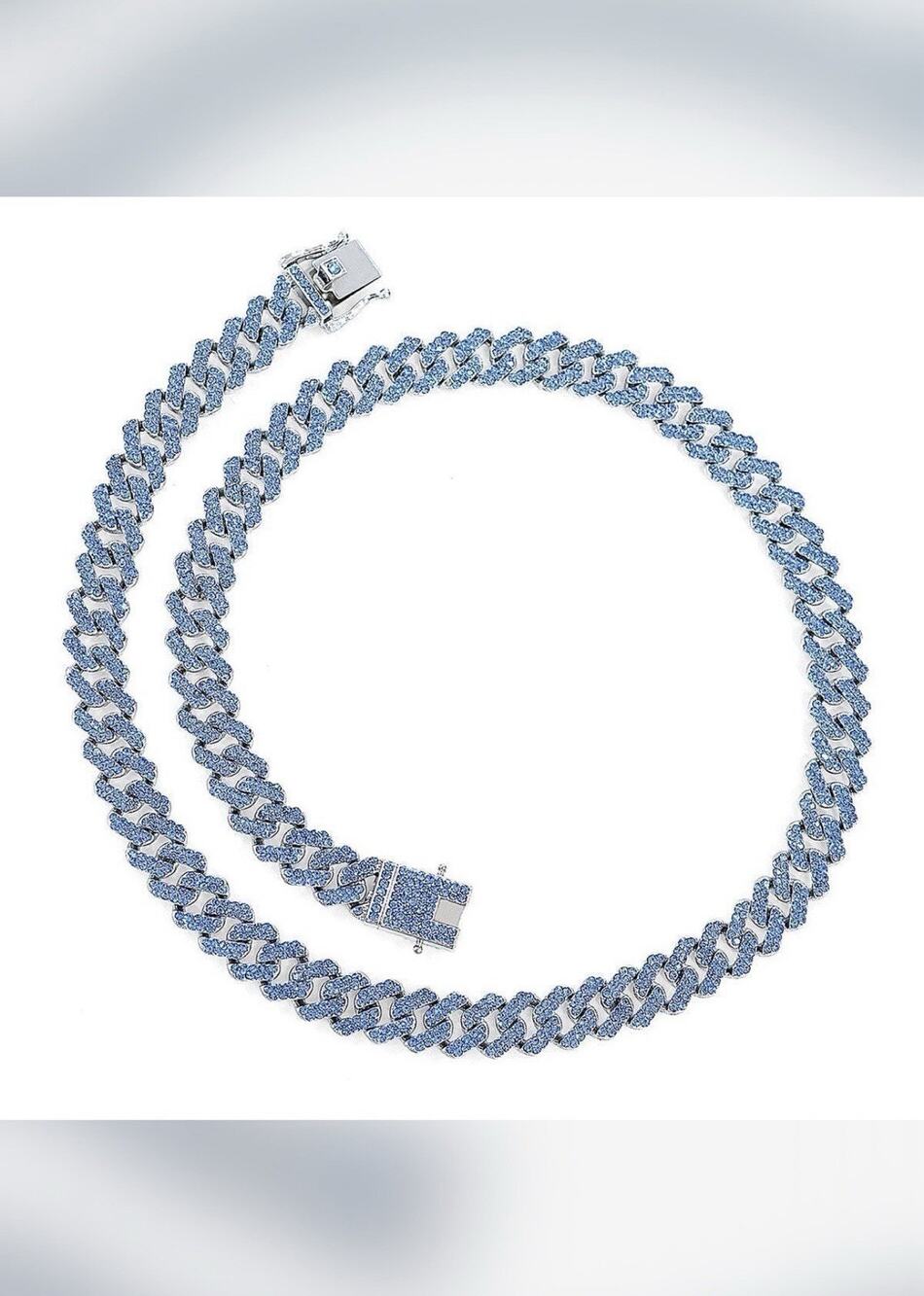 Invicta Elements Men's Drip Chain 22” Necklace, Ice Blue Mink 80908
